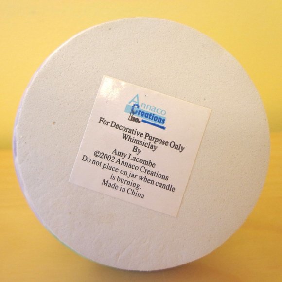 WhimsiClay Cat by Amy Lacombe Candle Jar Topper Jerry Retired Collectible NEW - Picture 4 of 4